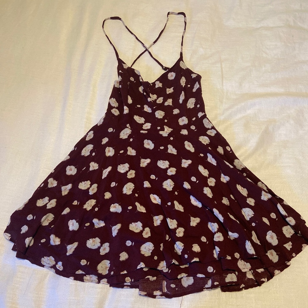 Skater burgundy dress